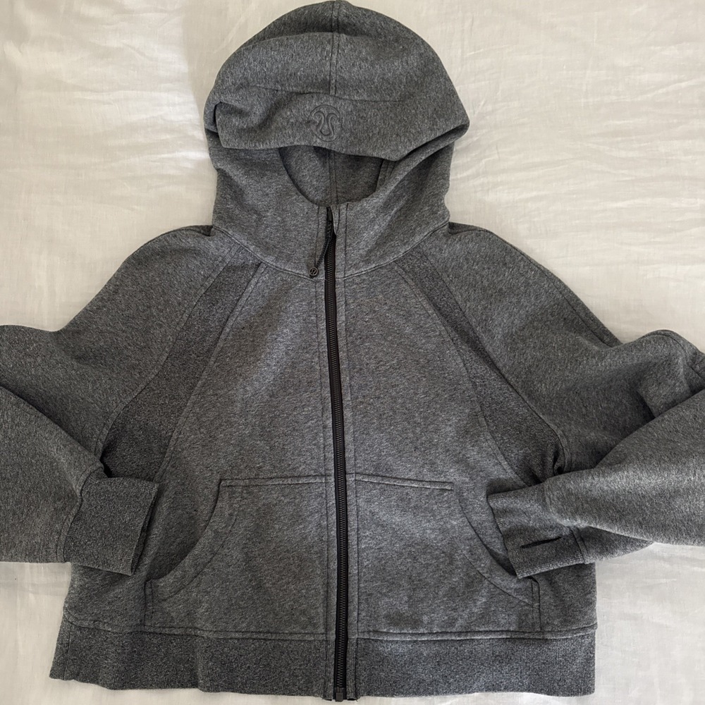 Lululemon Scuba Hoodie Full Zip Gray Oversized Cropped M/L